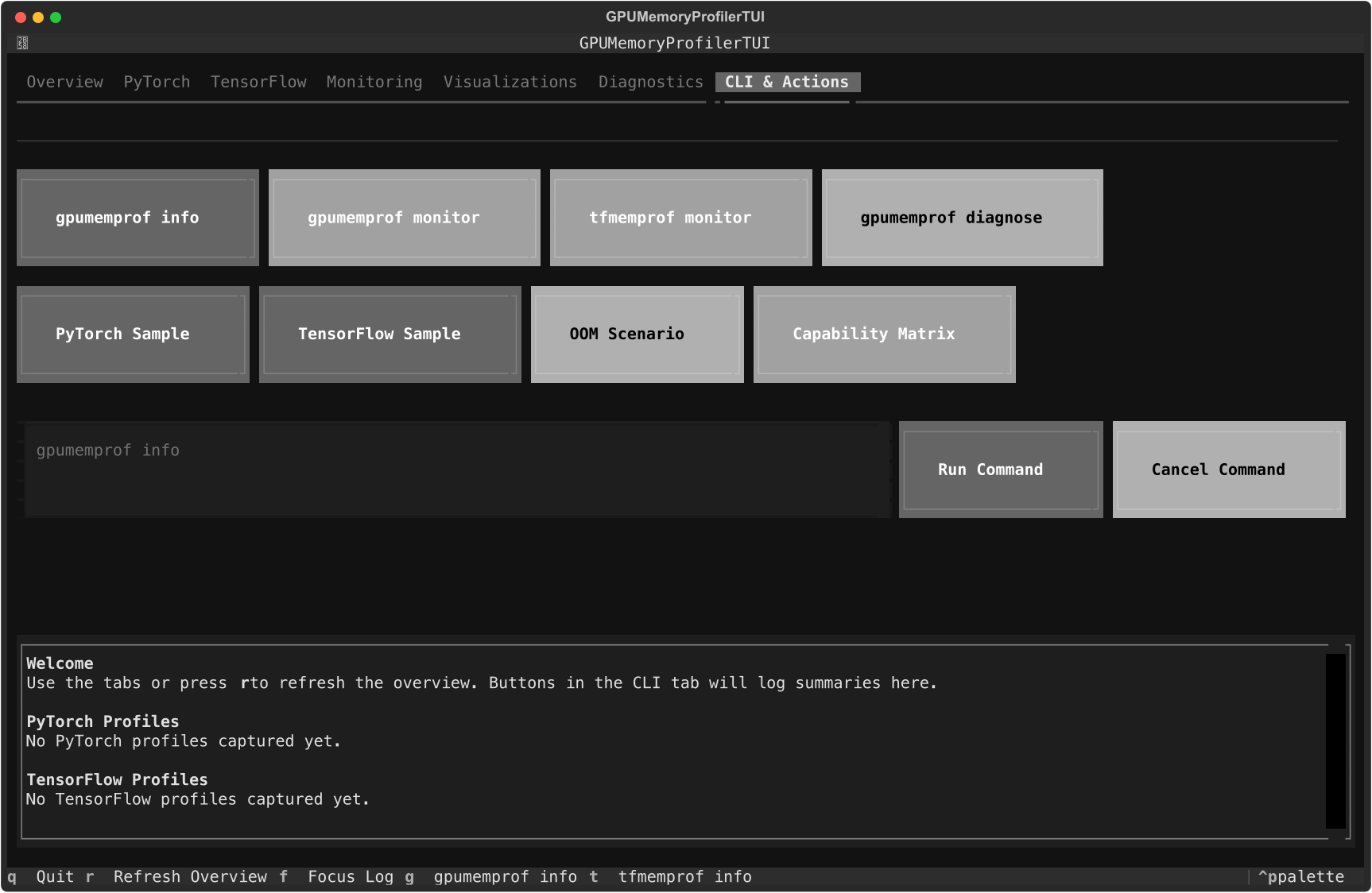 CLI & Actions tab
